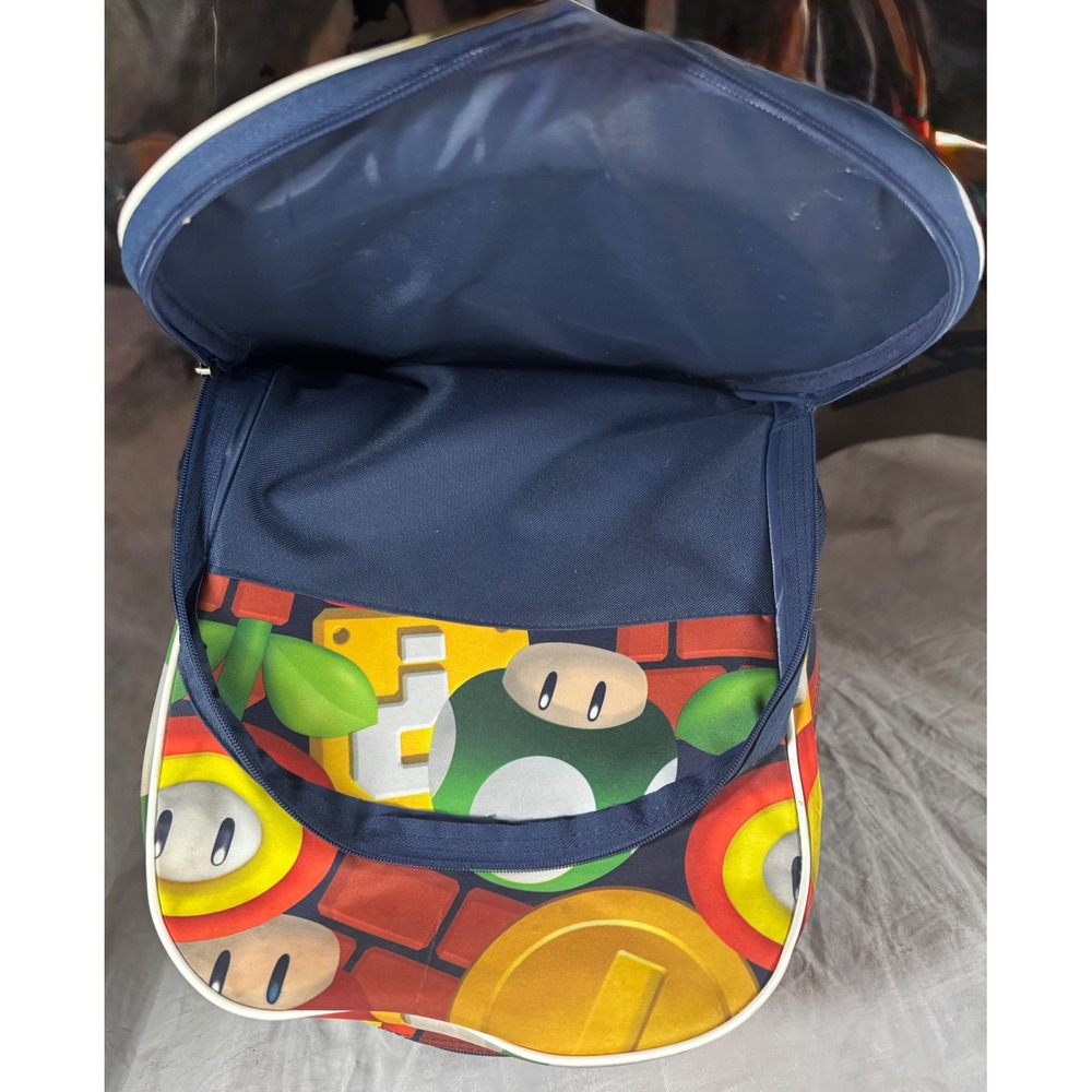 Nintendo Super Mario Bros Holographic 16 Inch Backpack Kids Boys School Bag Blue - Picture 3 of 4